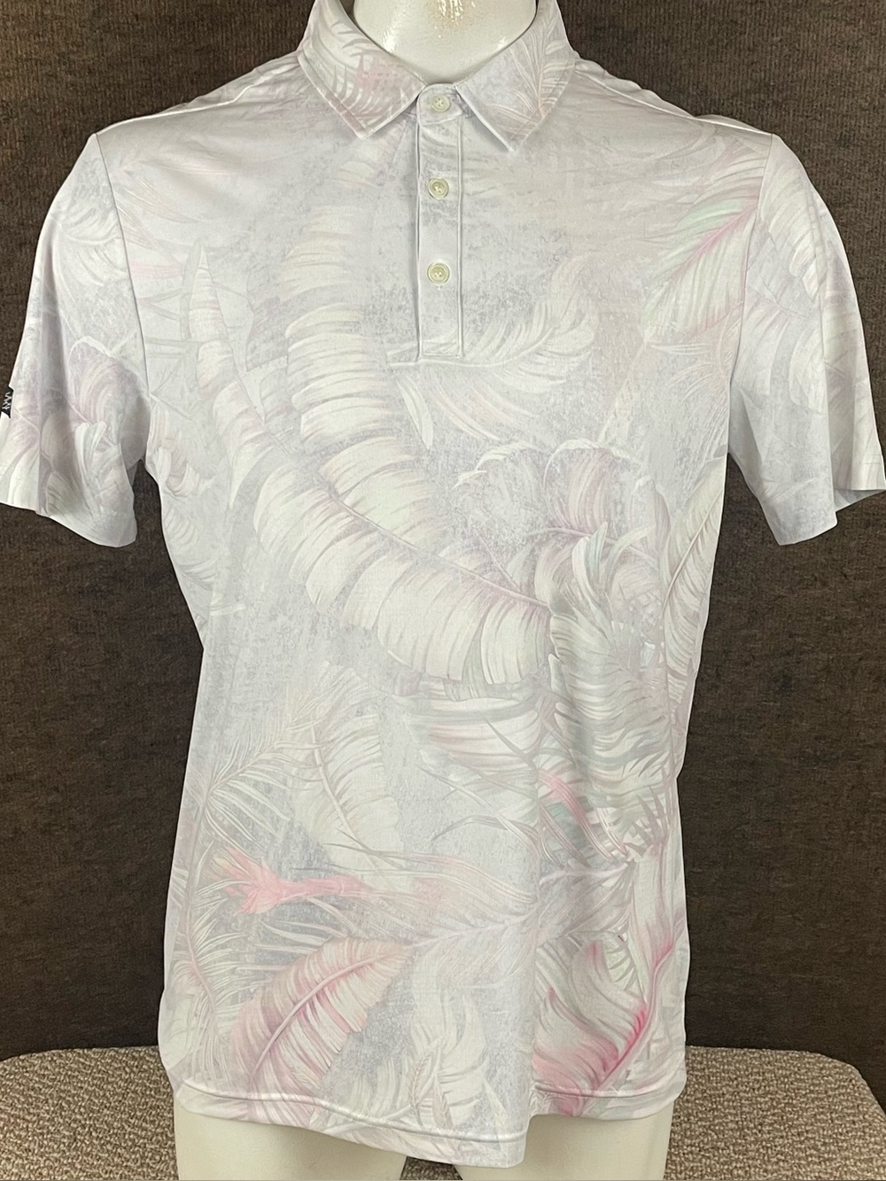 Sunday Swagger Polo Shirt Mens Large Floral Stretch Performance Golf NWT D88
